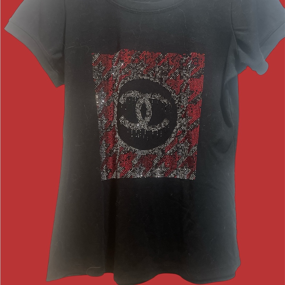 Chic Black Designer Women's Top. Soft and stretchy.